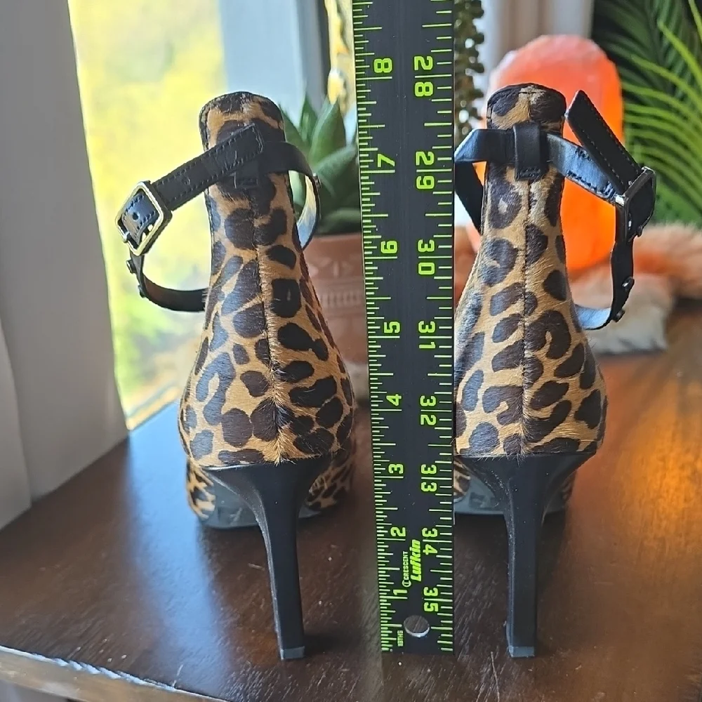 SARTO By Franco Sarto Animal Print Ankle Strap Heels